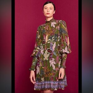 FARM Rio Colorful Jungle Green Mini Dress Size S